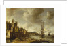 Dutch ships in a Mediterranean harbour by Johannes Beerstraaten