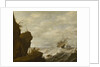 A Dutch ship in a breeze off a rocky coast by Pieter Mulier