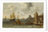 A French galley and Dutch men-of-war off a port by Abraham Willaerts
