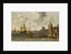 A French galley and Dutch men-of-war off a port by Abraham Willaerts