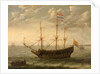 A Zeeland ship at anchor by Abraham Willaerts