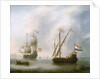 A galley and a man-of-war by Jacob Adriaensz Bellevois