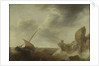 A small vessel beating off a rocky coast by Jacob Adriaensz Bellevois