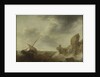 A small vessel beating off a rocky coast by Jacob Adriaensz Bellevois