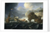 Ships and a galley wrecked on a rocky coast by Jan Peeters