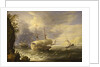 Shipping off a rocky coast by Pieter van den Velde