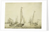 Two Dutch boeier yachts under sail by Willem van de Velde the Elder