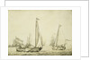 Two Dutch boeier yachts under sail by Willem van de Velde the Elder