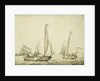 Two Dutch boeier yachts under sail by Willem van de Velde the Elder