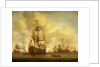 Calm: an English two-decker with sails loosed firing a salute by Willem van de Velde the Elder