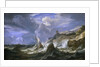 A ship wrecked in a storm off a rocky coast by Pieter Mulier