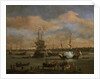 An English Merchant ship in a mediterranean harbour by Willem Van de Velde the Younger