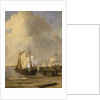 Calm: a kaag coming ashore by Willem Van de Velde the Younger