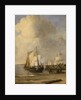 Calm: a kaag coming ashore by Willem Van de Velde the Younger