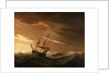 An English ship lying-to in a gale by Willem Van de Velde the Younger