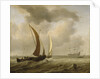 Two kaags at sea before a fresh breeze by Willem Van de Velde the Younger