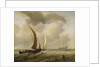 Two kaags at sea before a fresh breeze by Willem Van de Velde the Younger