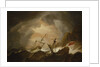 Two English ships wrecked in a storm on a rocky coast by Willem Van de Velde the Younger