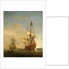 Calm: an English sixth-rate firing a salute by Willem Van de Velde the Younger