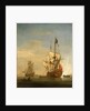 Calm: an English sixth-rate firing a salute by Willem Van de Velde the Younger