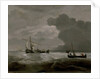 A kaag and a weyschuit running before a strong breeze by Willem Van de Velde the Younger