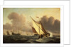 A kaag going to windward in a fresh breeze by Willem Van de Velde the Younger