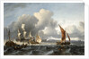The merchant shipping anchorage in the Texel by Ludolf Bakhuizen