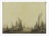 Dutch shipping in a harbour by Ludolf Bakhuizen