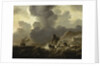 A Dutch ship wrecked on a rocky coast by Ludolf Bakhuizen