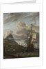 A Dutch ship entering a mediterranean port by Abraham Storck