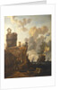 A Dutch ship passing a fort by Abraham Storck