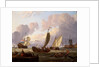Ships passing a windmill by Abraham Storck