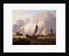 Ships passing a windmill by Abraham Storck