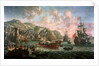 Ships, galleys and other vessels off an Italian port by Jacob Knyff