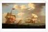 A man-of-war flying the Royal Standard, and other ships of the fleet by R. Vale
