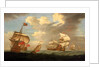 A man-of-war flying the Royal Standard, and other ships of the fleet by R. Vale