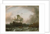 Dutch men-of-war off a jetty by Jan Claesz Rietschoof