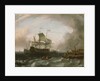 Dutch men-of-war off a jetty by Jan Claesz Rietschoof