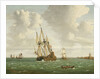 A Dutch whaler close-hauled in a breeze by Jan Claesz Rietschoof