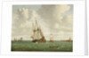 A Dutch whaler close-hauled in a breeze by Jan Claesz Rietschoof