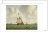 A Dutch whaler close-hauled in a breeze by Jan Claesz Rietschoof