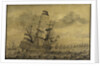 Dutch men-of-war joining the fleet by G. Vonk