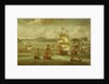 A ship flying the Royal Standard with other vessels by Isaac Sailmaker