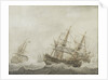 English men-of-war in a strong breeze by Cornelis Bouwmeester