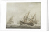 English men-of-war in a strong breeze by Cornelis Bouwmeester