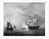 An English ship becalmed by Peter Monamy