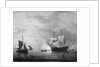 An English ship becalmed by Peter Monamy
