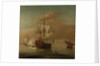 A ketch rigged yacht and other vessels becalmed by J. Cook