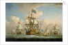 An English fleet coming to anchor by Peter Monamy