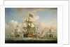 An English fleet coming to anchor by Peter Monamy